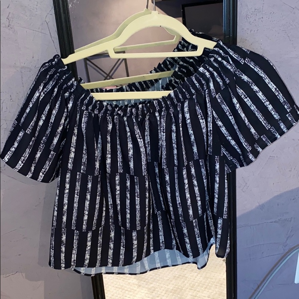 Over the shoulder navy top